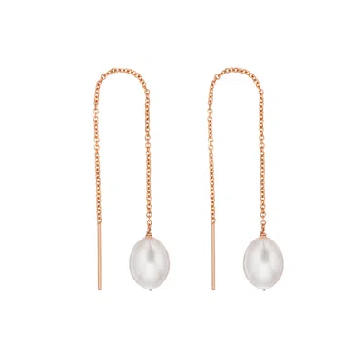 Lily & Roo Rose Gold Large Pearl Drop Ear Threaders