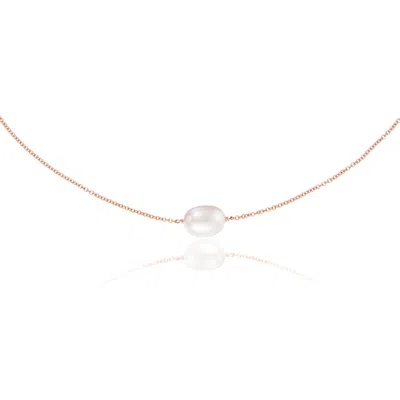 Lily & Roo Rose Gold Large Single Pearl Choker