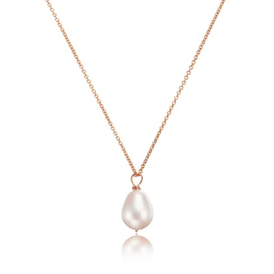 Lily & Roo Rose Gold Large Single Pearl Necklace