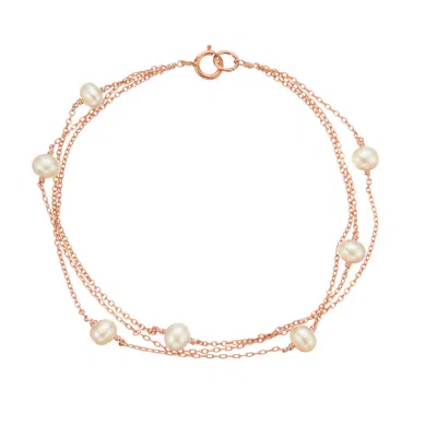 Lily & Roo Rose Gold Layered Pearl Bracelet