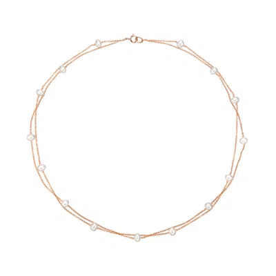 Lily & Roo Rose Gold Layered Pearl Necklace