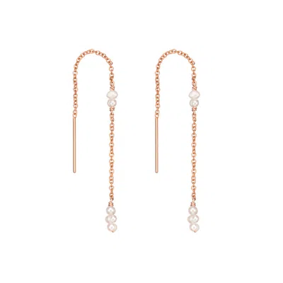 Lily & Roo Rose Gold Mini Pearl Ear Threaders