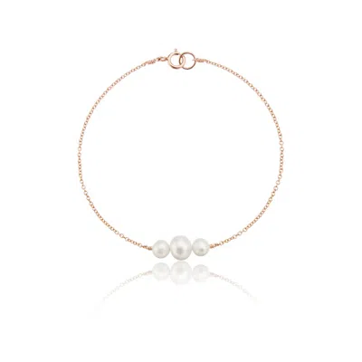 Lily & Roo Rose Gold Multi Pearl Cluster Bracelet