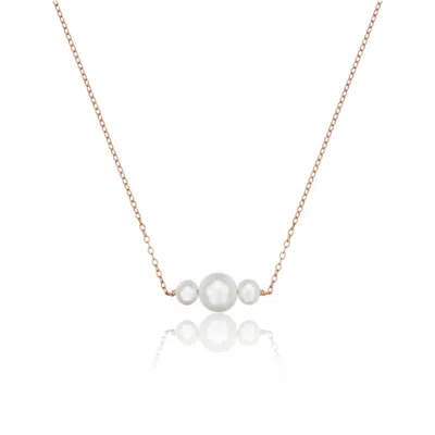 Lily & Roo Rose Gold Multi Pearl Cluster Necklace In White