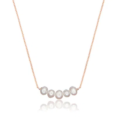 Lily & Roo Rose Gold Pearl Cluster Necklace