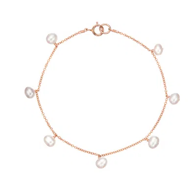 Lily & Roo Rose Gold Pearl Drop Bracelet