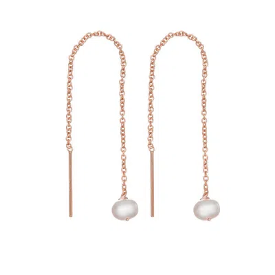 Lily & Roo Rose Gold Pearl Drop Ear Threaders