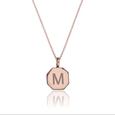 Lily & Roo Rose Gold Personalised Hexagon Necklace