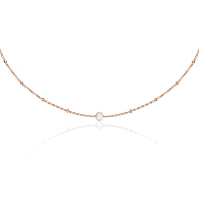 Lily & Roo Rose Gold Satellite Single Pearl Choker