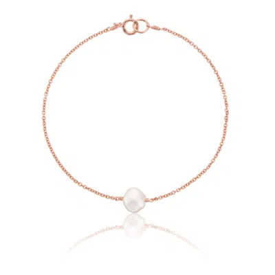 Lily & Roo Rose Gold Single Baroque Pearl Bracelet