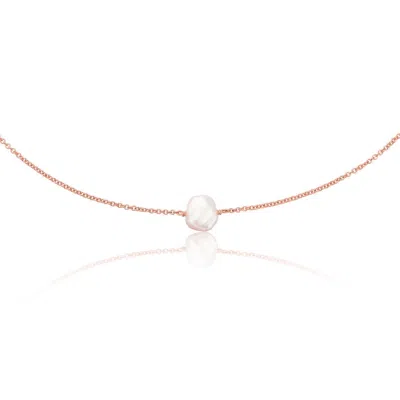 Lily & Roo Rose Gold Single Baroque Pearl Choker