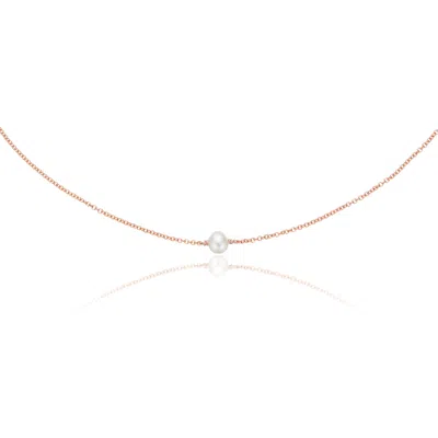 Lily & Roo Rose Gold Single Pearl Choker