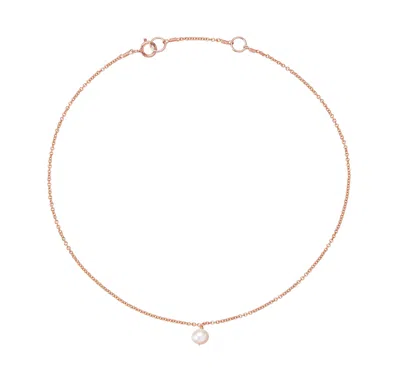 Lily & Roo Rose Gold Single Pearl Drop Anklet