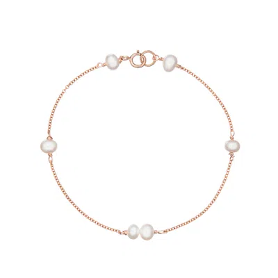 Lily & Roo Rose Gold Six Pearl Bracelet