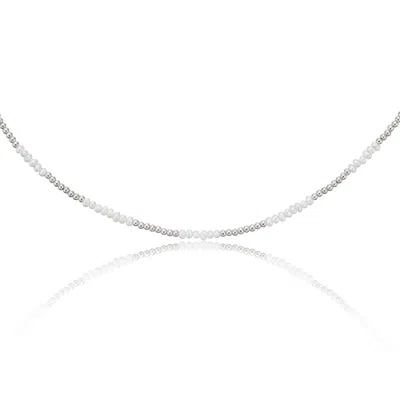 Lily & Roo Silver Beaded Mini Pearl Choker