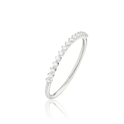 Lily & Roo Silver Brilliant Diamond Style Half Eternity Ring