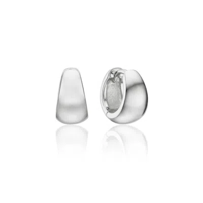 Lily & Roo Silver Chunky Huggie Hoop Earrings