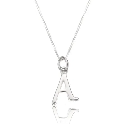 Lily & Roo Silver Curve Initial Letter Necklace In Metallic