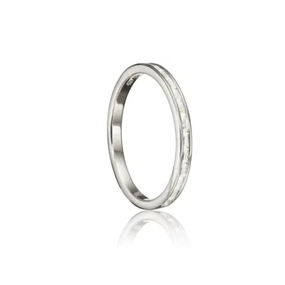 Lily & Roo Silver Diamond Style Baguette Eternity Ring In Metallic