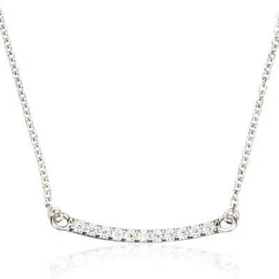 Lily & Roo Silver Diamond Style Bar Necklace In Metallic
