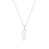 Lily & Roo Silver Diamond Style Curve Initial Letter Necklace In Silver
