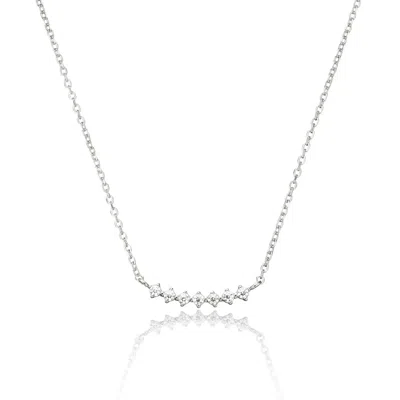 Lily & Roo Silver Diamond Style Curve Necklace