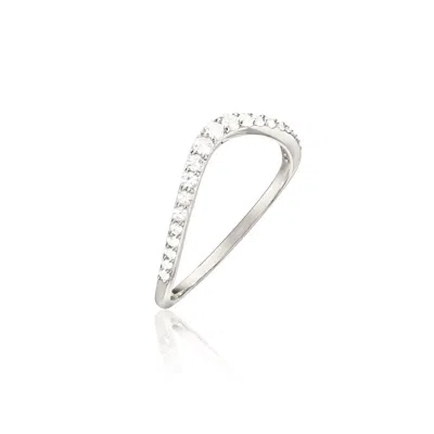Lily & Roo Silver Diamond Style Curve Ring