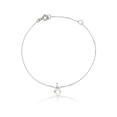 Lily & Roo Silver Diamond Style Flower Bracelet