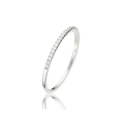Lily & Roo Silver Diamond Style Half Eternity Ring