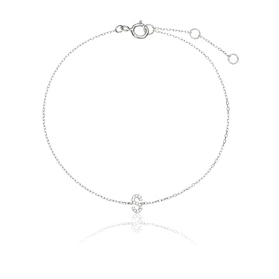 Lily & Roo Silver Diamond Style Miniature Initial Letter Bracelet