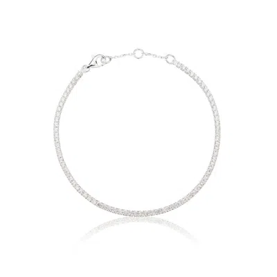 Lily & Roo Silver Diamond Style Tennis Bracelet