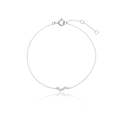 Lily & Roo Silver Diamond Style Wave Bracelet