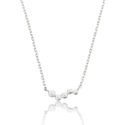 Lily & Roo Silver Diamond Style Wave Necklace