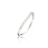 Lily & Roo Silver Diamond Style Wave Ring