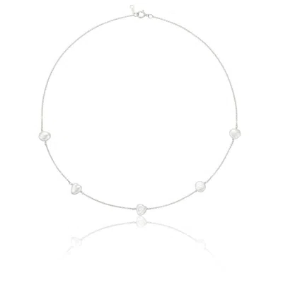 Lily & Roo Silver Five Baroque Pearl Choker