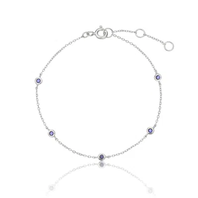 Lily & Roo Silver Five Stone Sapphire Bracelet