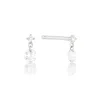Lily & Roo Silver Floating Diamond Style Drop Stud Earrings In Silver