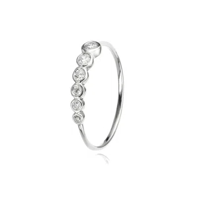 Lily & Roo Silver Graduated Diamond Style Stacking Ring