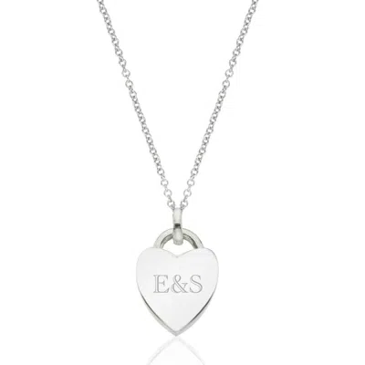 Lily & Roo Silver Heart Engraved Necklace