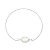 Lily & Roo Sterling Silver Large Single Pearl Bangle In Silver