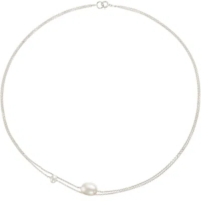 Lily & Roo Silver Layered Large And Small Pearl Choker