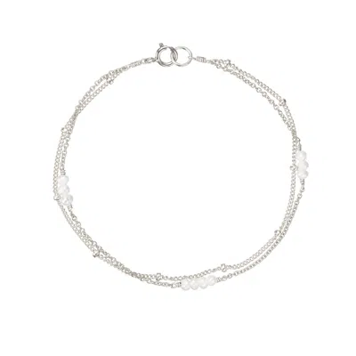 Lily & Roo Silver Layered Satellite Mini Pearl Bracelet