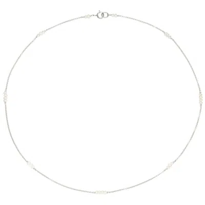Lily & Roo Silver Mini Pearl Choker In Metallic