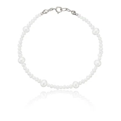 Lily & Roo Silver Multi Pearl Bracelet