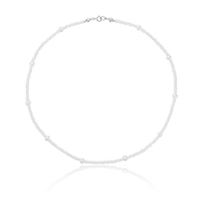 Lily & Roo Silver Multi Pearl Choker