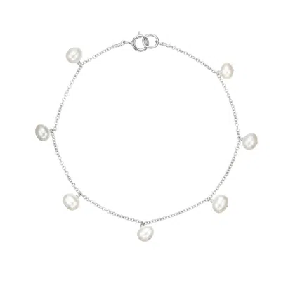 Lily & Roo Silver Pearl Drop Bracelet In Metallic