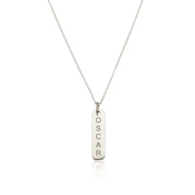 Lily & Roo Silver Personalised Bar Necklace In Metallic