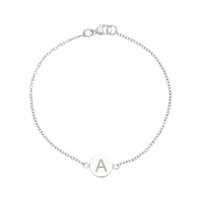 Lily & Roo Silver Personalised Disc Bracelet In Metallic