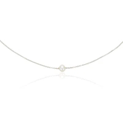 Lily & Roo Silver Single Pearl Choker