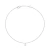 Lily & Roo Solid White Gold Single Pearl Drop Anklet In Silver